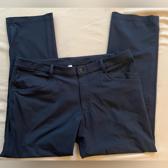 Lululemon New Venture Trouser Pique Fabric Classic Navy Men's Size 40 - Picture 3 of 5